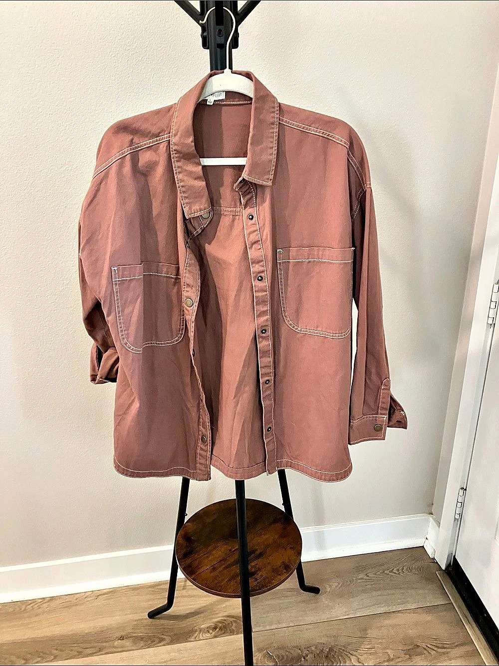 Ultra Flirt Utility Jacket Cotton in Brown Size Large